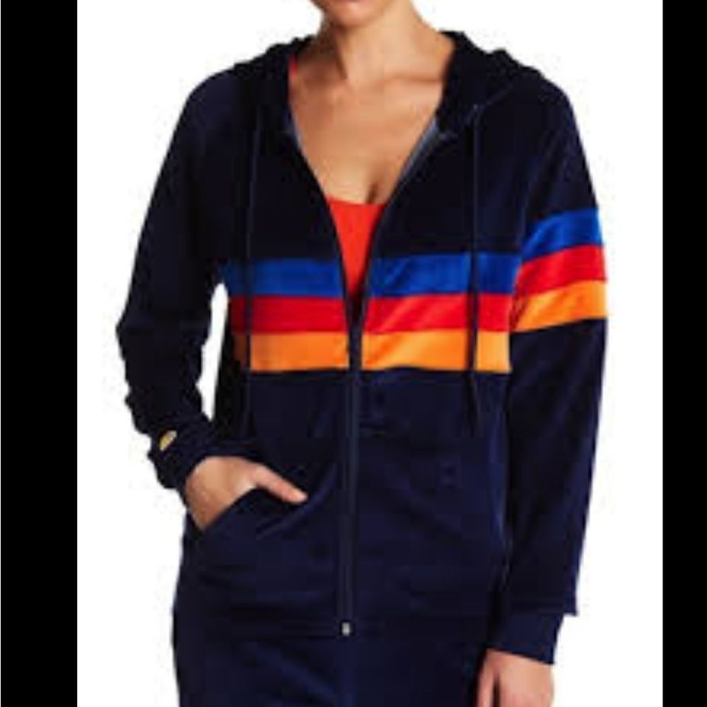 ‎C&C California Girls Zip up  Velour Sweater Size XS